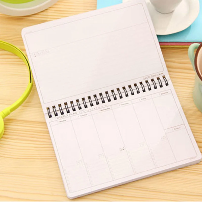 Kawaii Panda Daily Weekly Planner Cute Planner Spiral Notebook Planner Diary Note Book Time Organizer School Supplies Agenda
