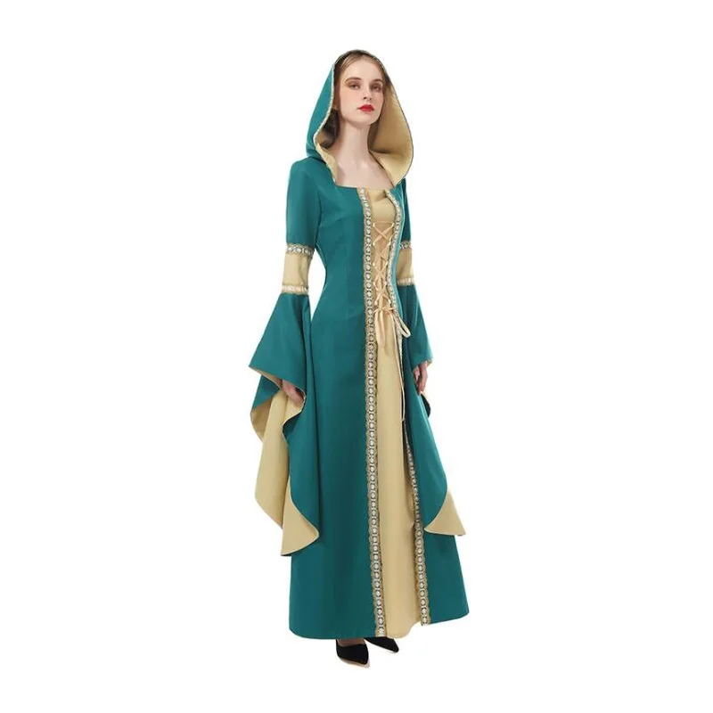 

Cosplay Costumes Halloween Party Middle Ages Retro Royal Princess Long Dress,Woman Court Costume Performance Stage Costume,C23
