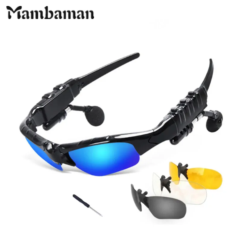 Image Sunglasses Bluetooth Headset Outdoor Glasses Earbuds Music with Mic Stereo Wireless Headphone for iPhone Samsung xiaomi mi 4 5