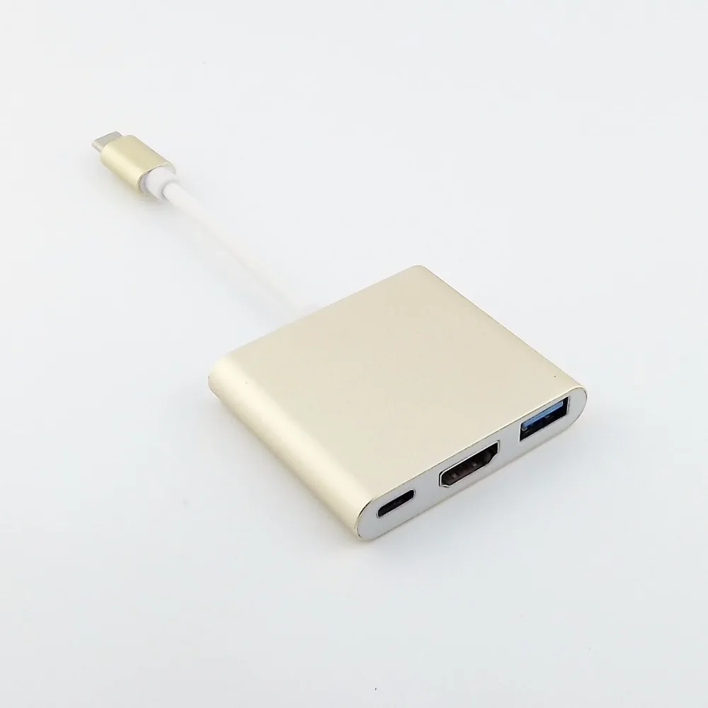 1 шт. USB-C 3.1 Тип C-USB 3.0 HDMI AV Type C Женский 3 в 1 адаптер для Macbook 1" 15 см