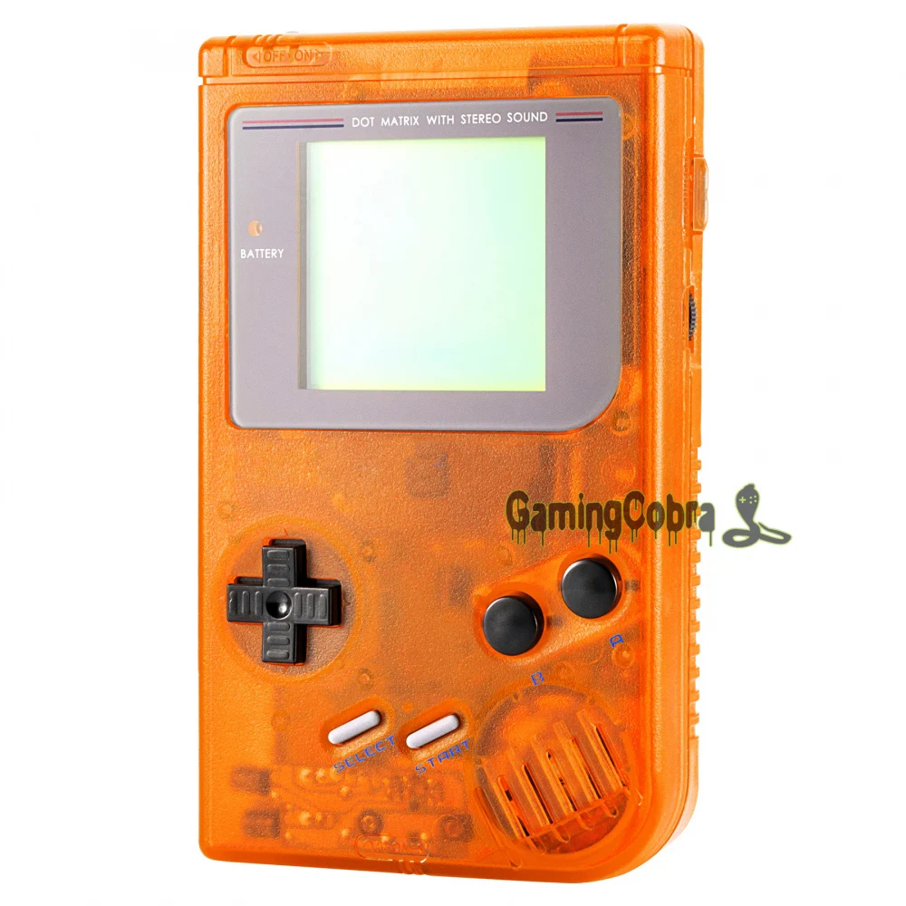Clear Orange Full Housing Shell Buttons with Screen Len for Gameboy DMG-01 - GBF006