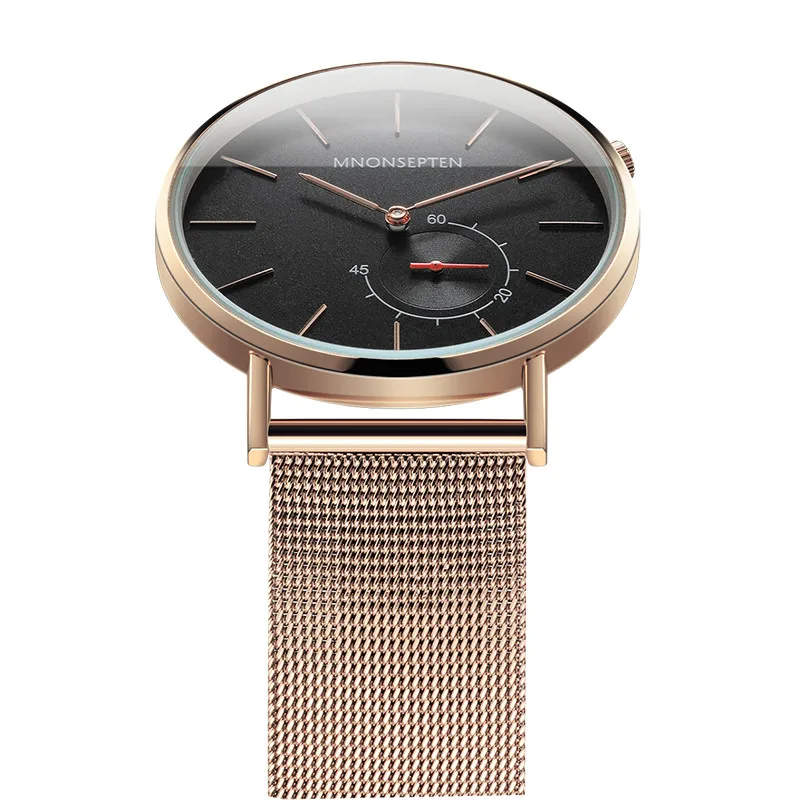 

New Simple Fashion Unisex Thin Quartz Watches Milanese Full Steel Men Wristwatch Rose Gold Mesh Watch Women Analog Relogio Brand