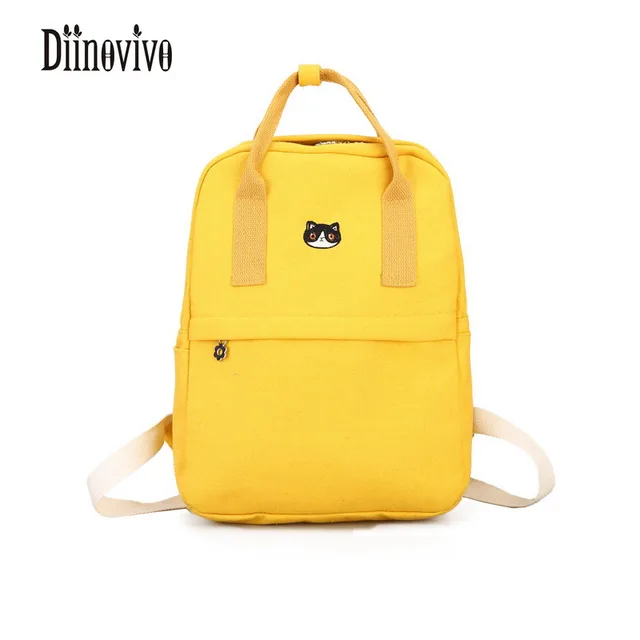 Diinovivo Fresh Canvas Casual Backpacks Multifunctional Womens Diinovivo Fresh Canvas Casual Backpacks Multifunctional Womens Shoulder Bags School For S High Capacity Mochila