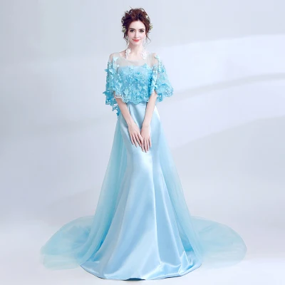 

Hot Light Blue Butterfly Embroidery Cloak Princess Cosplay Wonderland Medieval Dress Renaissance Gown Queen Victoria Belle Ball