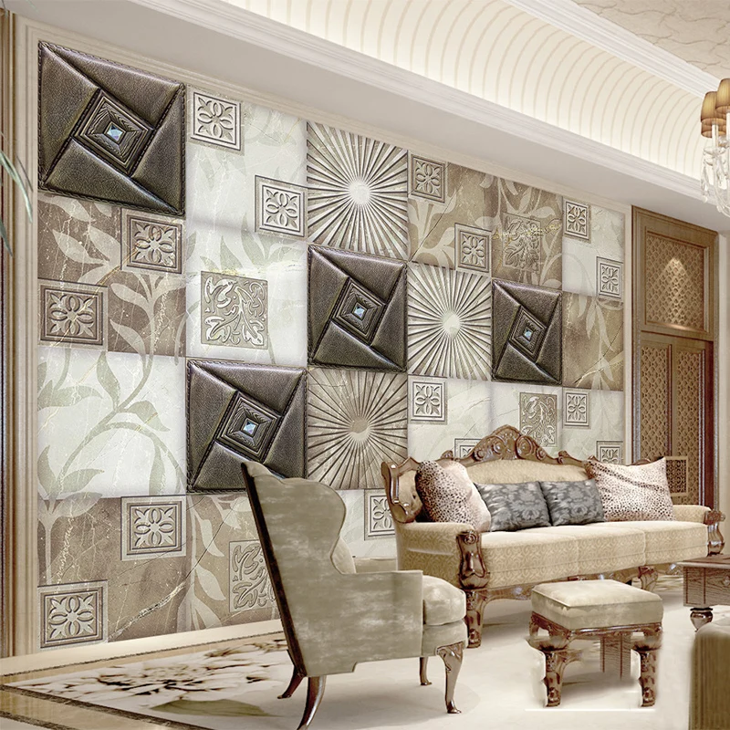 Пользовательские Настенные обои 3D стерео булочка Европейский стиль роскошный гостиной диван отель фон современная мода настенное покрытие