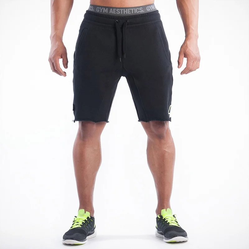 Брендовые высококачественные хлопковые мужские шорты для бодибилдинга и фитнеса, мужские шорты для тренировок и бега - Цвет: YDK2B