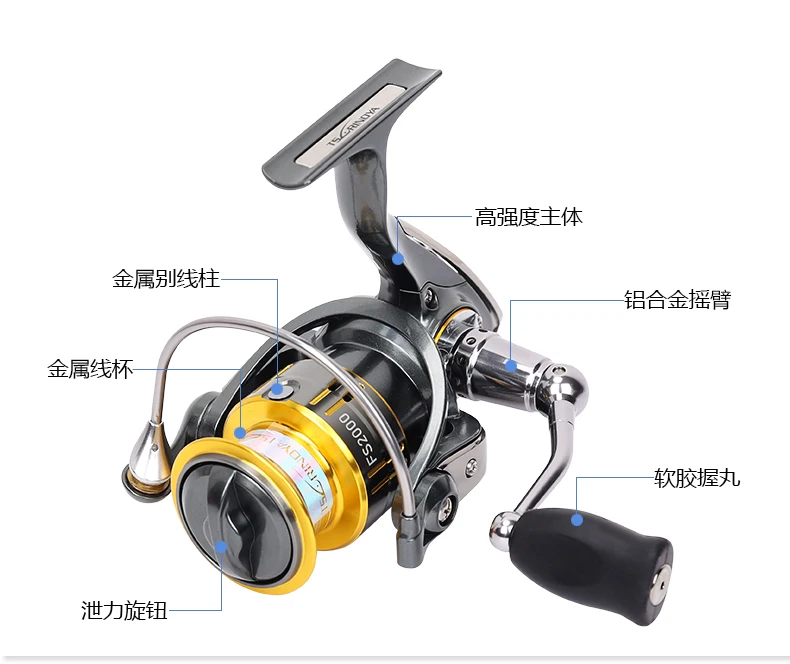 Molinete de Pesca 8 + 1 Tsurinoya Inoxidável Rasa Carretel Ultra-leve Rolamento Isca Fs800 1000 2000 5 Cheap Carretilhas de pesca
