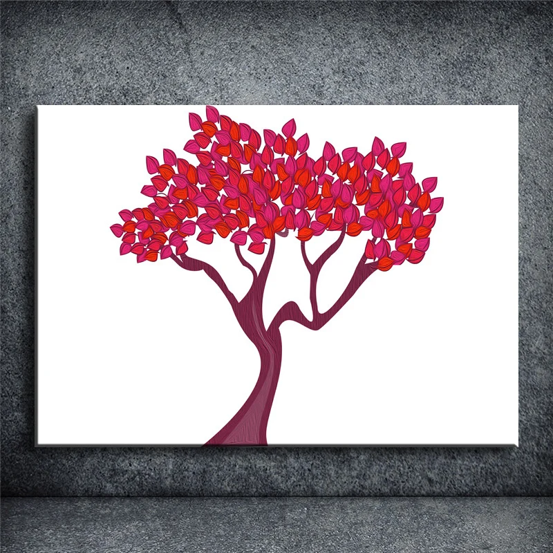 RED TREE Oil painting Modern Home WallDecor Canvas Art high definition