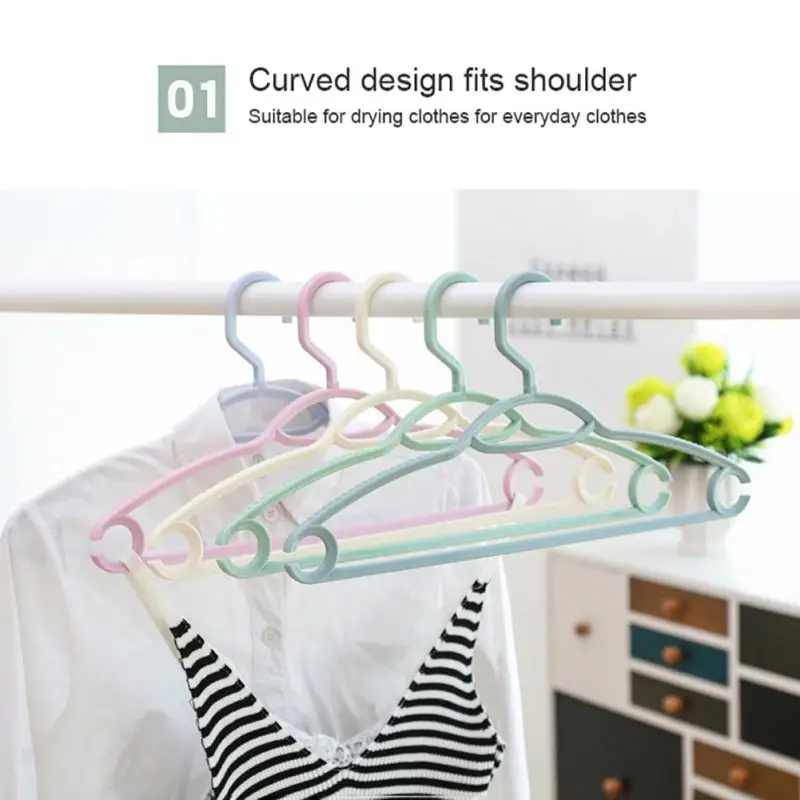 

10pcs Multi-functional Cloth Hanger Solid Plastic Non-Slip Cloth Rack for Home Closet Organizer Shirt Coat Drying Rack Hanger