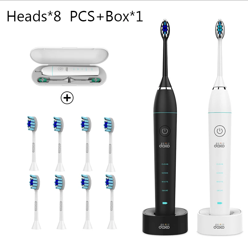 

Sonic Electric Toothbrush Electric Toothrush Ultrasonic Whitening brush Toothbrushes 8 replacement brush heads with 1pcs box