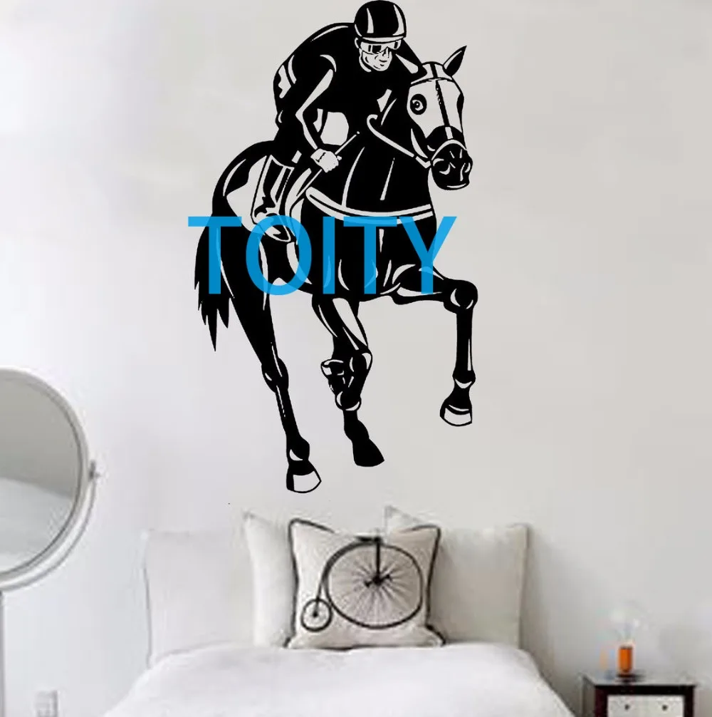 Horse with Rider Wall Decal Riding Vinyl Sticker Sport Poster Home Room