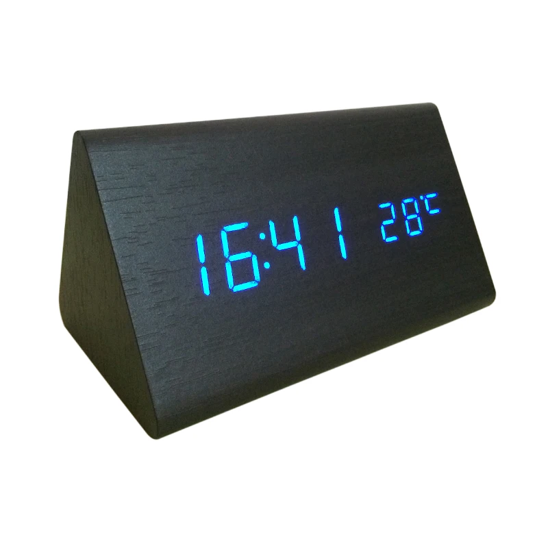 

Trigon sound control Alarm LED Clocks Thermometer Wooden clocks,LED display Clock Calendar with seconds digital clocks AKUKMQB