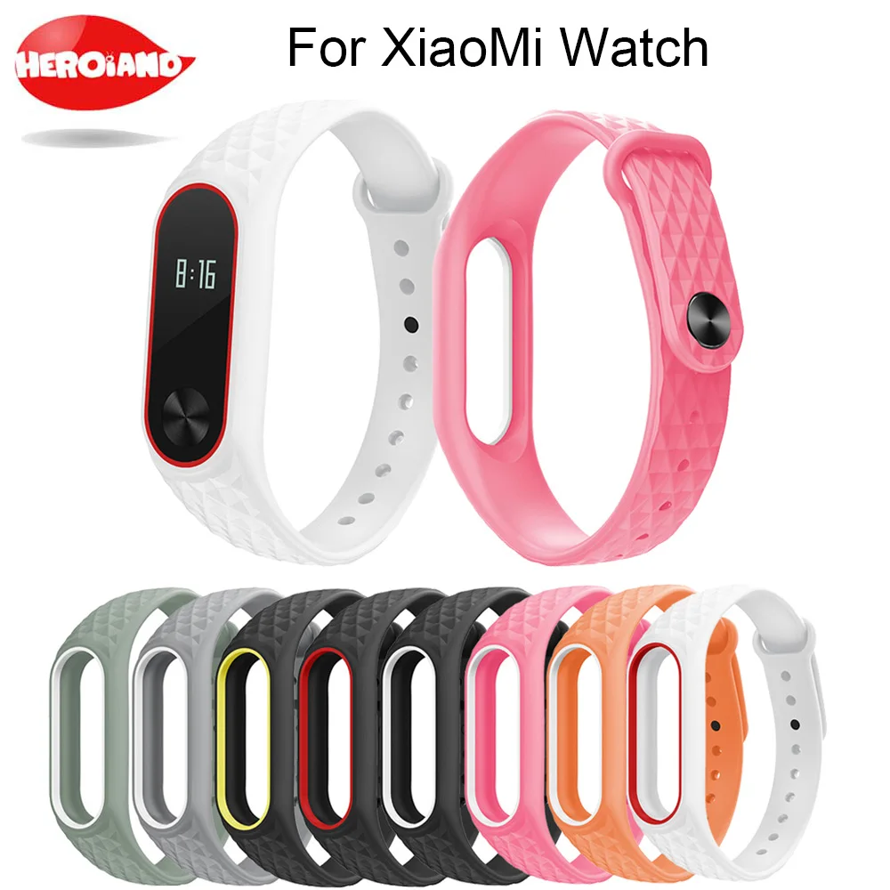 Цветной ремешок для Xiaomi mi band 2 на запястье силиконовый браслет MiBand умный Браслет