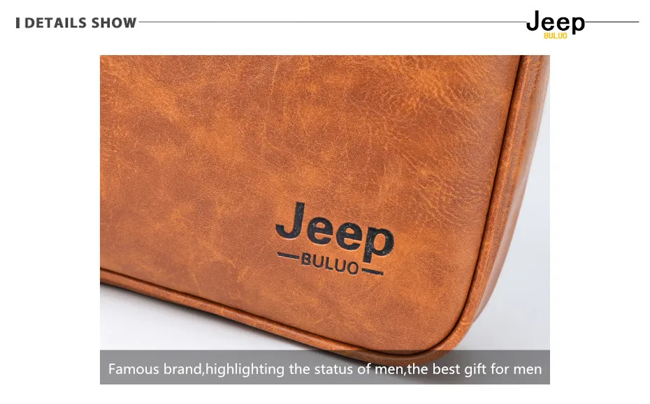 Jeep buluo известный бренд Для мужчин Портфели высокое качество 14'Laptop офисные Бизнес кожаная сумка плеча Сумка для путешествий, ручная кладь