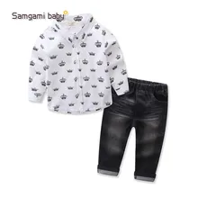 Boys Clothes font b Kids b font Clothes 2017 Autumn Boys Long Sleeve Crown font b