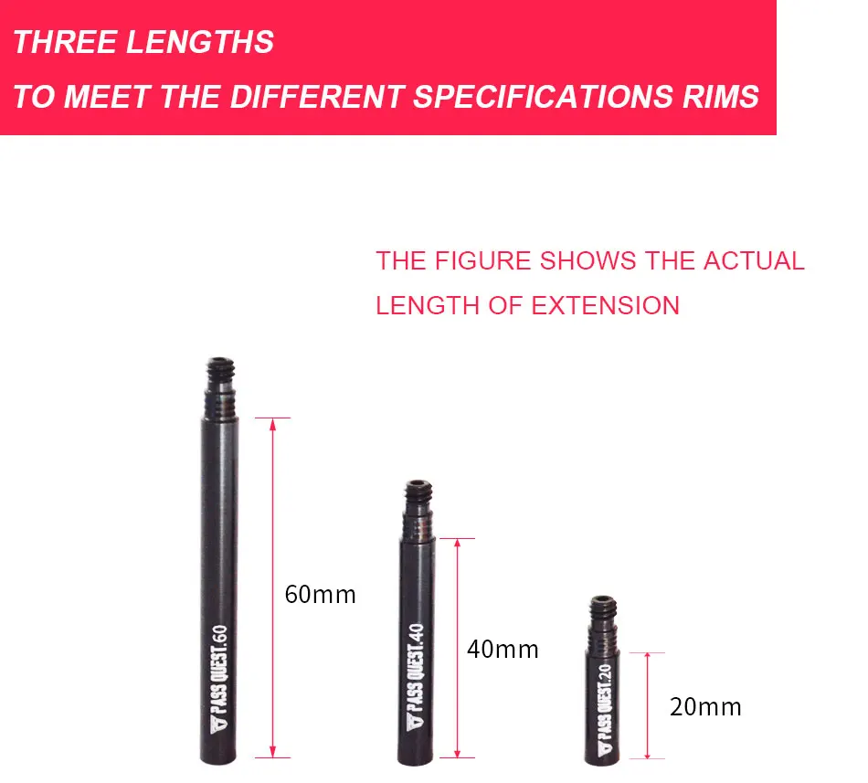 Пройти квест обод для колеса шоссейного велосипеда клапана Велосипед бескамерных шин extender клапаны 20/40/60 мм