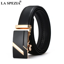 LA SPEZIA Real Leather Belt Men Business Automatic Buckle Belts For Men Gold Formal Luxury Designer Brand Male Cow Leather Belt LA SPEZIA Real Leather Belt Men Business Automatic Buckle Belts For Men Gold Formal Luxury Designer Brand Male Cow Leather Belt