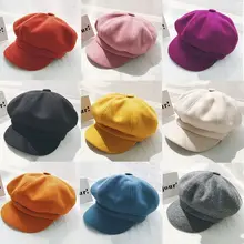 Шапка берет Женская осень зима шапки для мужчин и женщин восьмиугольная шапка маляр шляпа винтажная Англия Gorras Boina Feminina