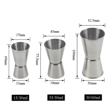 1 шт 15/30/35/50/60 мл мерная чашка бар вечерние вино шейкер для коктейлей, один двойной выстрел короткие напиток для выправления изгибов смешанных напиток