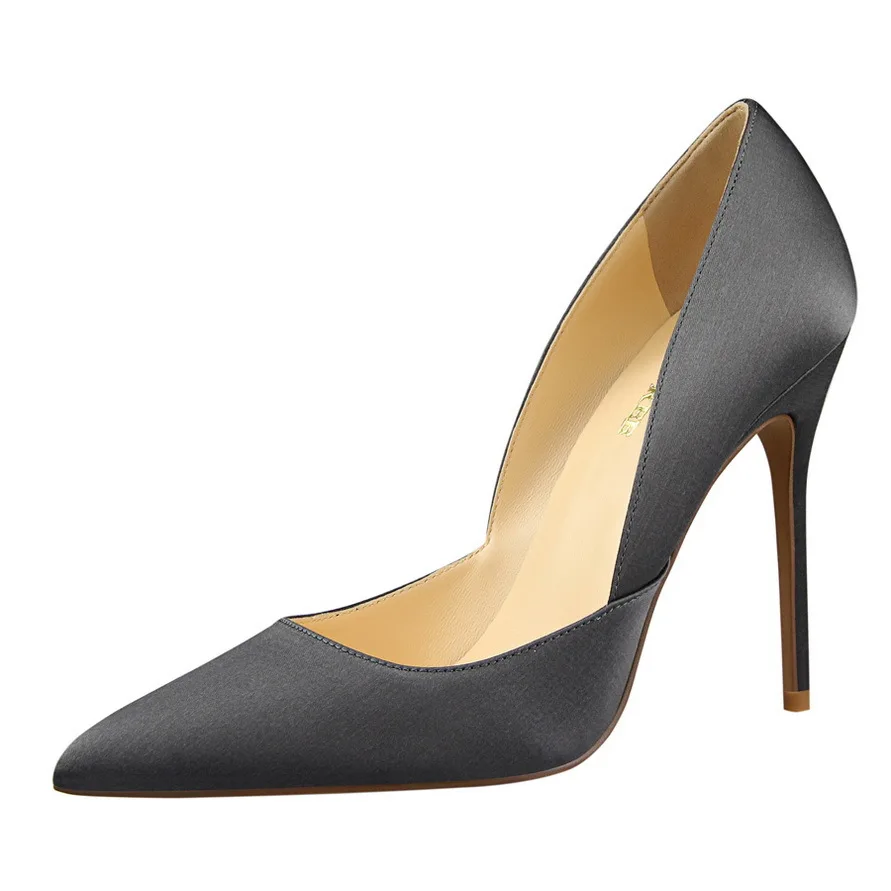 

Sweet Brand Women Shoes Woman Pumps Spring/Autumn Basic Silk Slip-On Pointed Toe Thin Heels Concise Shallow Party A839A