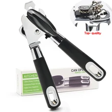 Corte Lateral Abrelatas Abridor de latas Manual Ergonómico Profesional-borde liso no sharp cortes botella y jarra de cerveza de acero inoxidable abridor