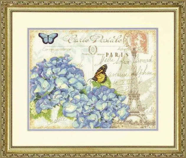 

Lovely Gold Collection Counted Cross Stitch Kit Paris Hydrangea Flower Flowers Dim 70-35307 35307