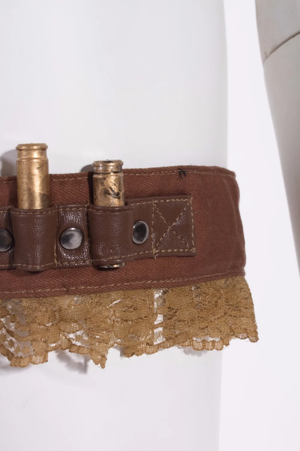Gótico das Senhoras Perna com Fivela Série Único Anel Perna Couro Café Vervel Tamanho Livre Black Lace Única Peça rq 6 Aquec. braço