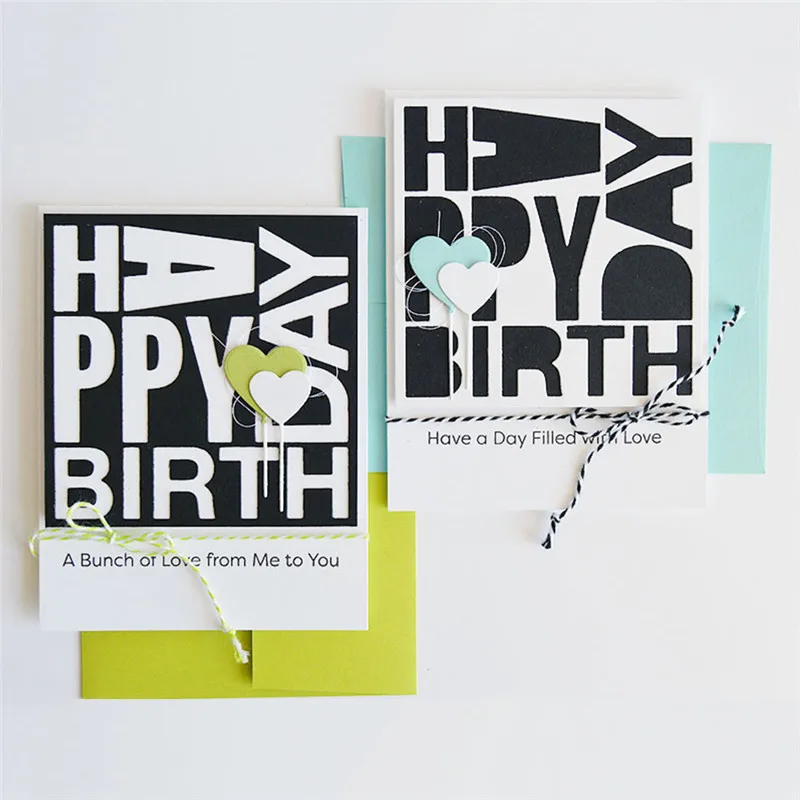 

GJCrafts Happy Birthday Word Dies Metal Cutting Dies New 2019 for Scrapbooking Card Making Album Embossing Craft Die Cut Stencil