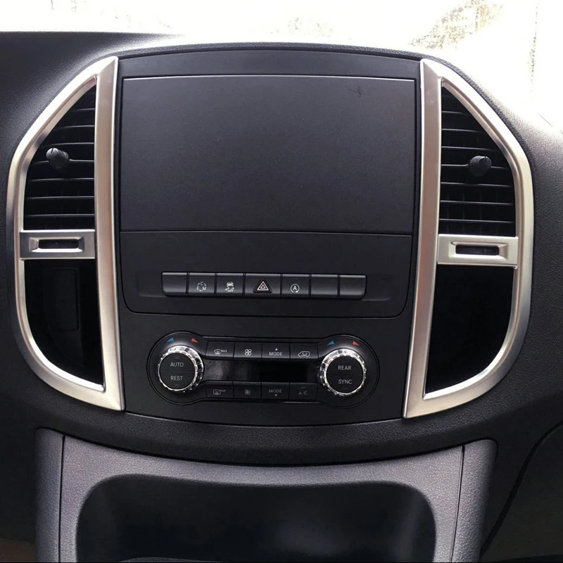 Car Styling 2PCS ABS Matte font b Interior b font Middle Console Air Vent Outlet Cover