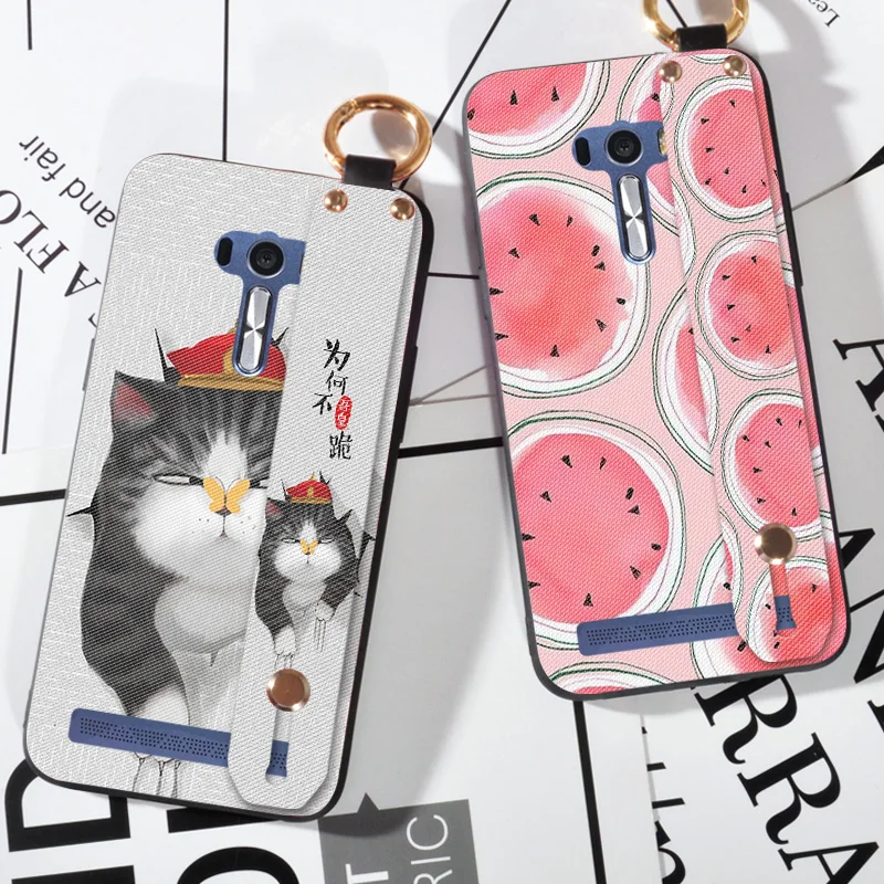 

Retro Painting Fruit Phone Case For Asus zenfone Selfie ZD551KL Case For Asus ZenFone 3 ZE552KL Strap Back Cover