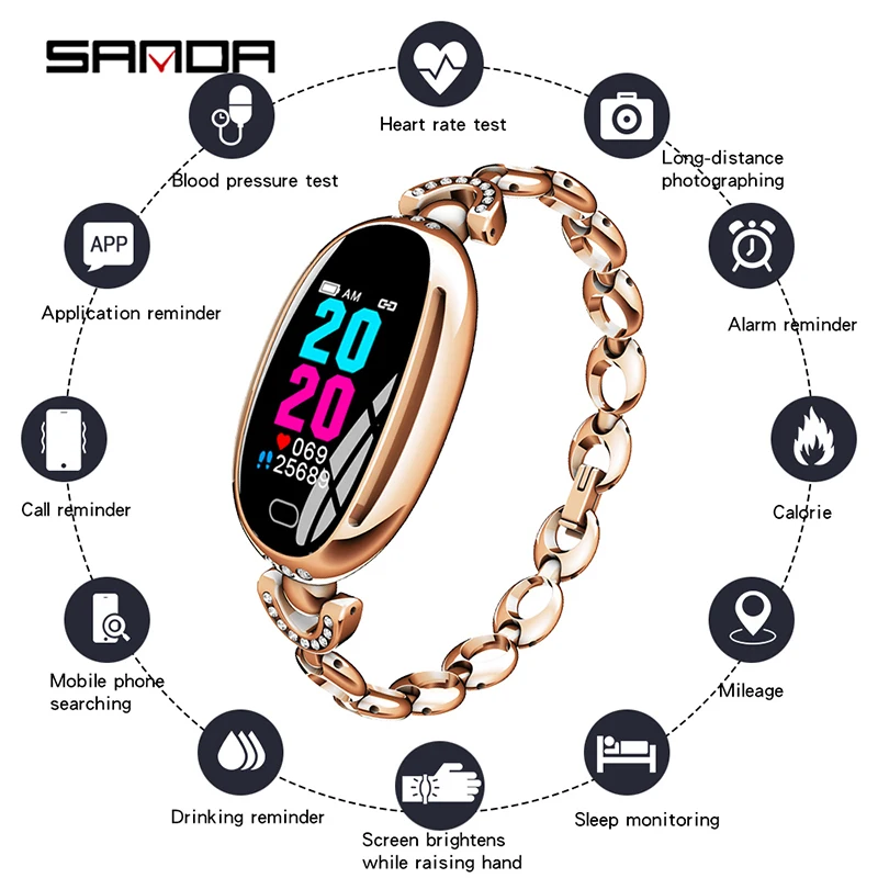 

Original Sanda Smart Watch Women Fitness Tracker Step IP67 Waterproof Watches Business Diamond Smart Bracelet reloj mujer