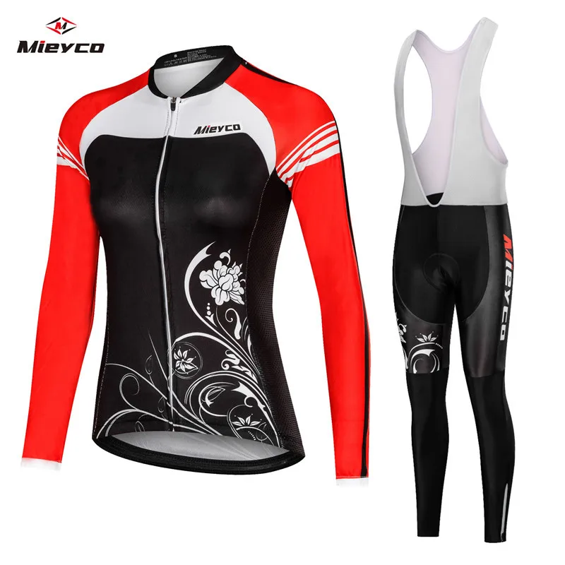

Women's Cycling Clothing Sets Pro Bicycle Jersey Sports Long Sleeve Female Triathlon Skinsuit MTB Bike Clothes Bib Set Ciclismo