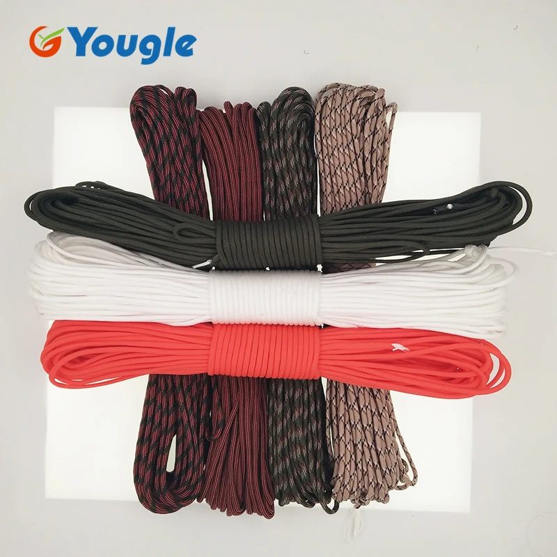 Yougle paracord في 550 المظلة الحبل الحبل حبل مل المواصفات النوع الثالث 7 السواحل 100ft تسلق التخييم بقاء المعدات 4-10
