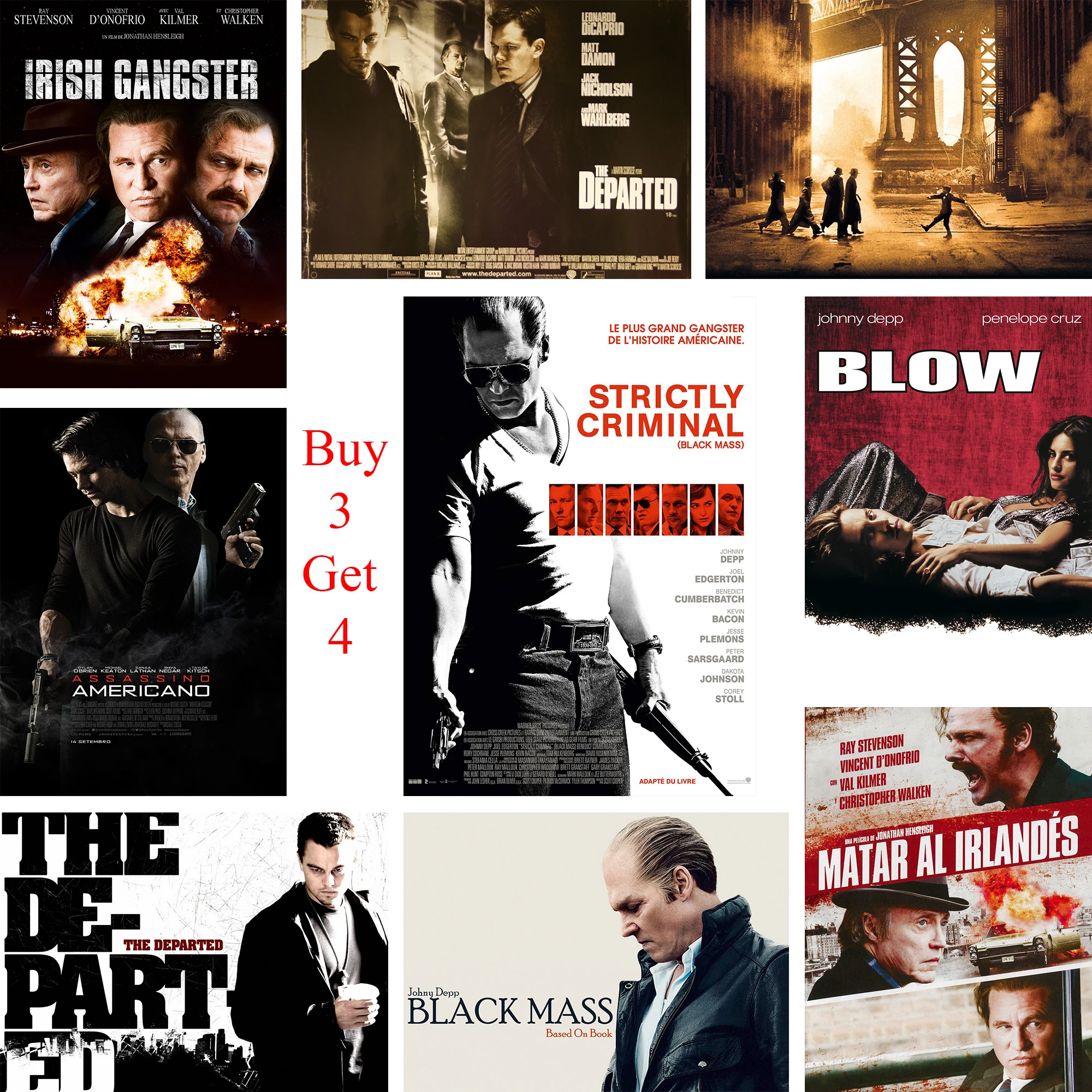 Kill the Irishman American Ganster Black Mass Blow Posters кино стикеры Настенные Бумага с белым покрытием