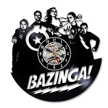 

Vinyl Record Wall Clock Modern Design Living Room Decoration Bazinga Theme Creative Hanging Clocks Wall Watch Home Decor Silent