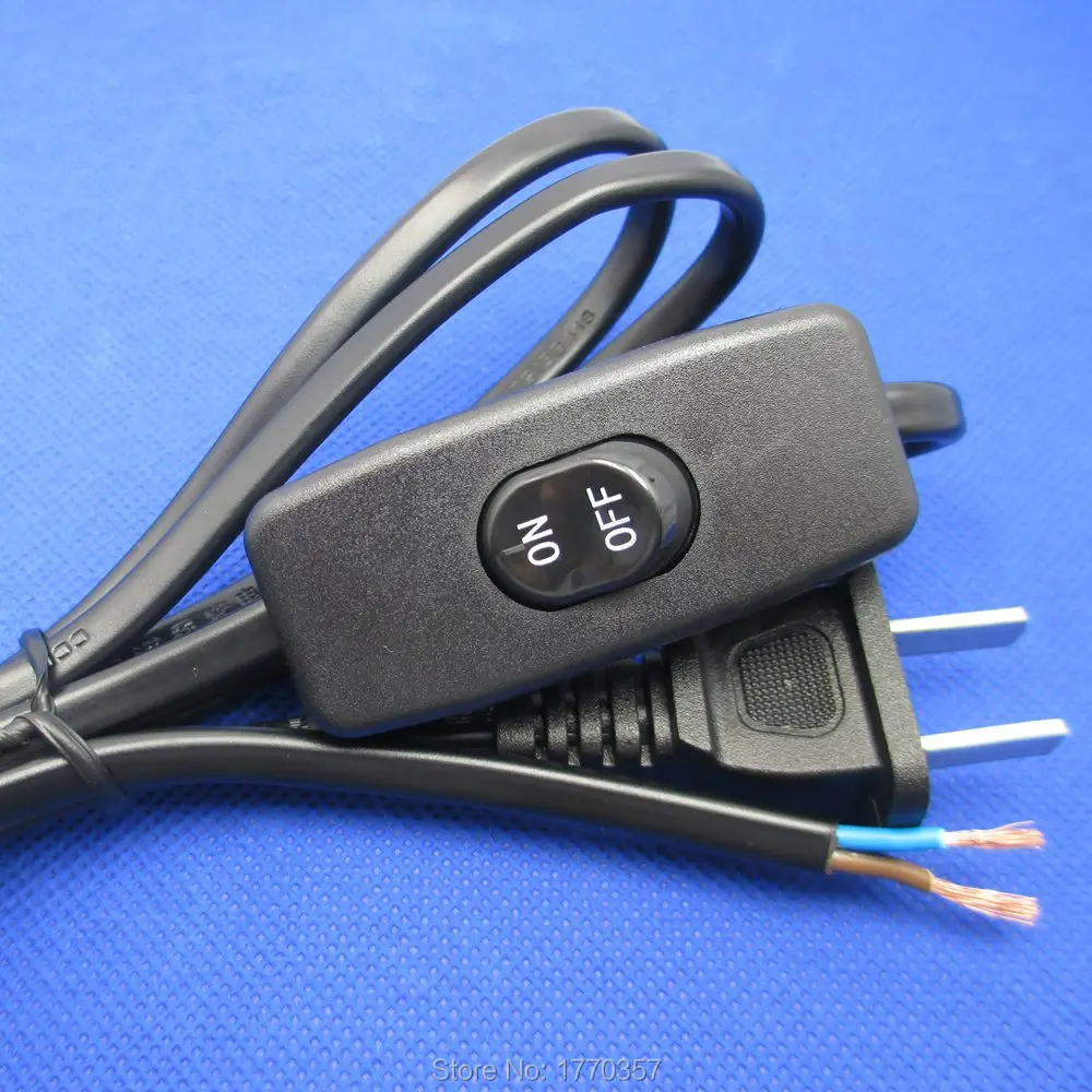 

1 pcs New high quality plug switch line wire desk table floor lamp bedside lamp LED switch DIY accessories 1.8 m black White