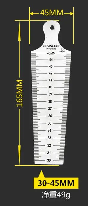 Нержавеющая сталь клин щуп метрический датчик для свечей зажигания щель отверстие наполнитель измерительный Клин коническая линейка для замера глубины измерительный инструмент - Цвет: 30-45mm