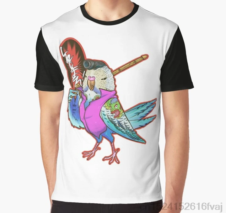 

All Over Print Women T Shirt Men Funny tshirt Yakuza Budgie Graphic T-Shirt