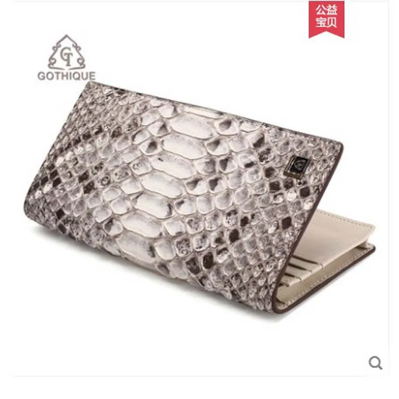 

gete 2019 new Import python skin wallet for ladies long style thin style multi-card European and American fashion purse women's