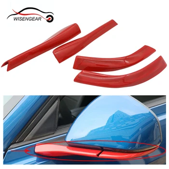 

For Ford Mustang 2015 2016 2017 2018 Rearview Side Mirror Strip Frame Sticker Trim Cover LEFT & RIGHT Red ABS