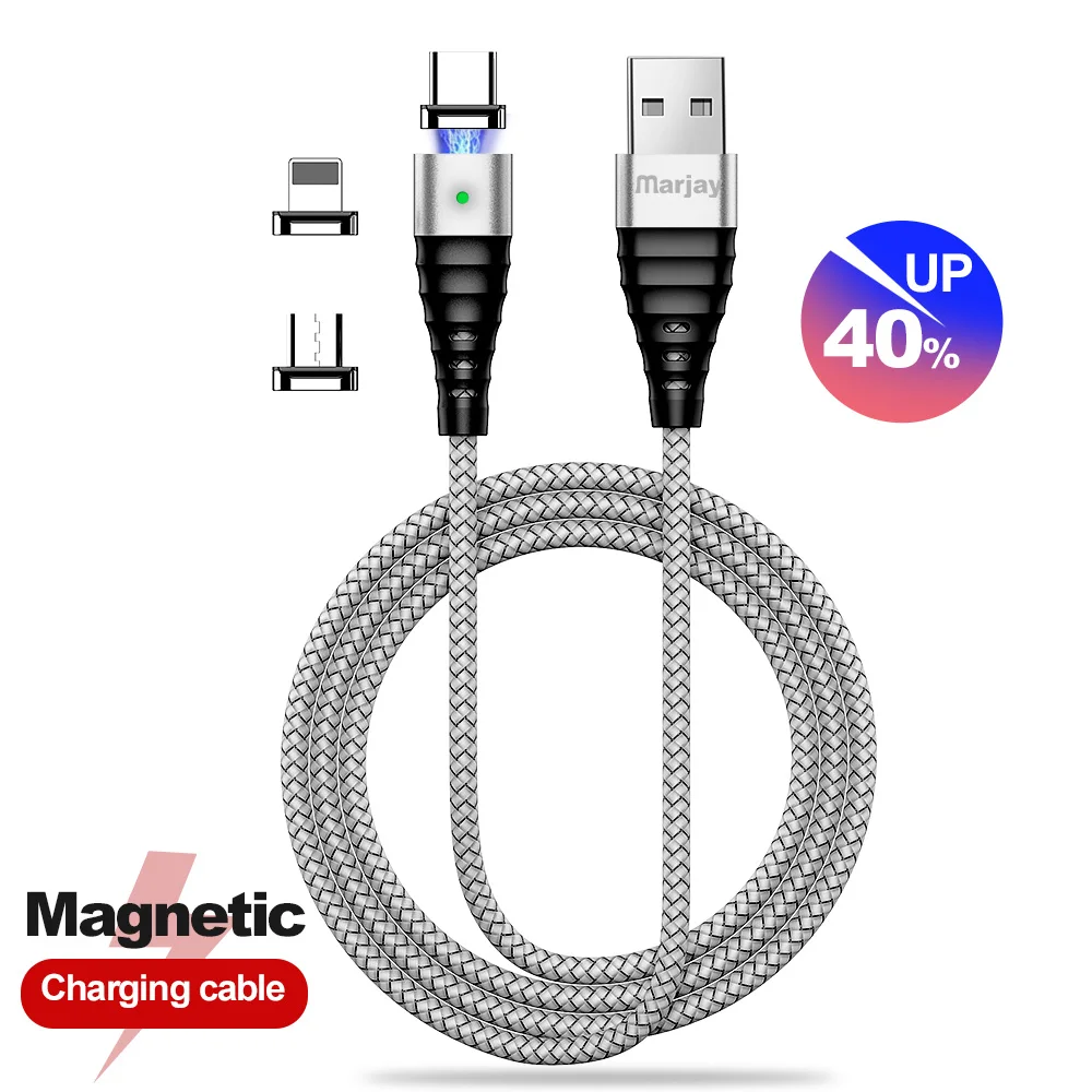 Магнитный зарядный кабель Marjay Micro USB кабель для iPhone 7 8 X XS MAX Magnet charger usb type C кабель 3A провод для быстрого заряда шнур