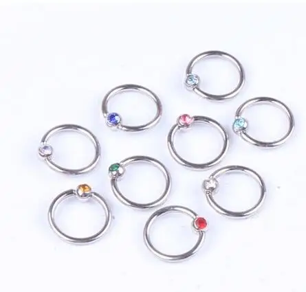 2 шт 16Gx8x3mm титановый Кристалл в пленку шарик кольцо для козелка Спиральные кольца