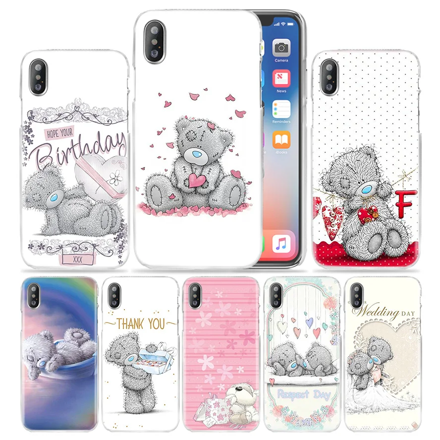 

Cartoon Case for iPhone XS Max XR X 10 7 7S 8 6 6S Plus 5S SE 5 4S 4 5C Hard Clear PC Phone Cover Coque Teddy Me To You Bear New
