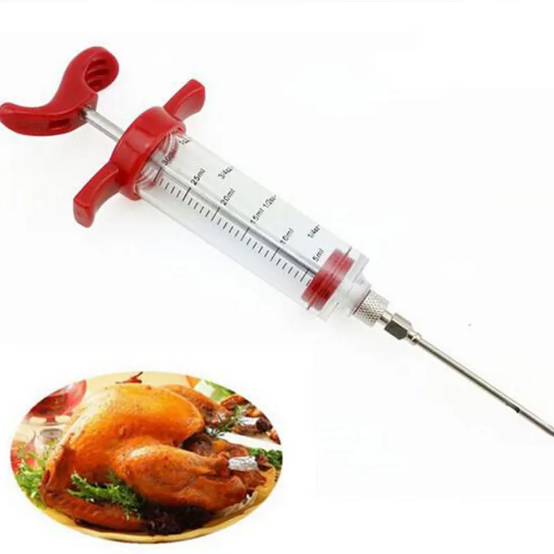 

Meat Tool Stainless Steel Needles Spice Syringe Marinade Injector Flavor Syringe Cooking Meat Poultry Turkey Chicken BBQ Tool