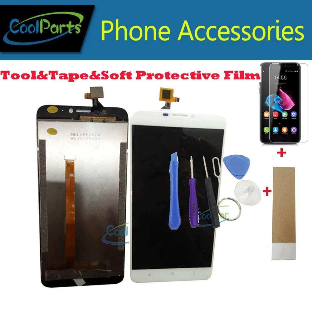 

1pc/Lot High Quality 6.0 '' For Oukitel U20 Plus LCD Screen Display+Touch Screen Digitizer Assembly White Black Color With Kits