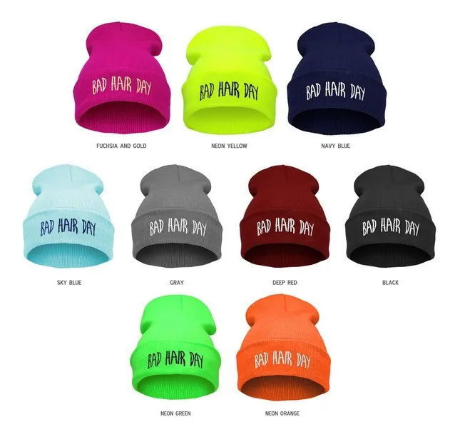 Winter Warm Hats Unisex Knitting Women Men Fluorescence Color Tabby Solid Elastic Beanie Hedging Hat