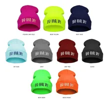 Winter Warm Hats Unisex Knitting Women Men Fluorescence Color Tabby Solid Elastic Beanie Hedging Hat
