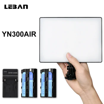 

YONGNUO YN300 Air LED Video Light Pad Panel with 2pcs Np-F550 Battery+Charger for Canon Nikon Sony