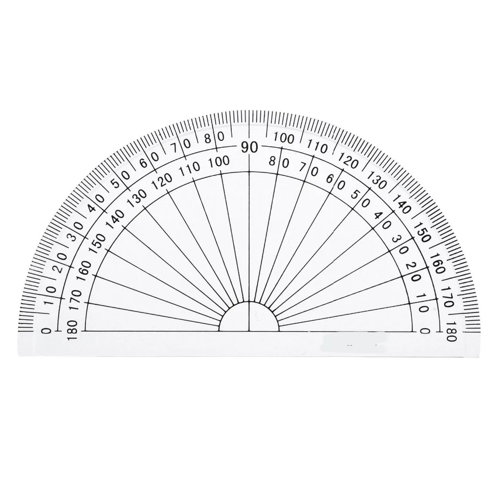 3 Pack 6 Plastic 1InTheOffice Clear 180 Degree Protractor 