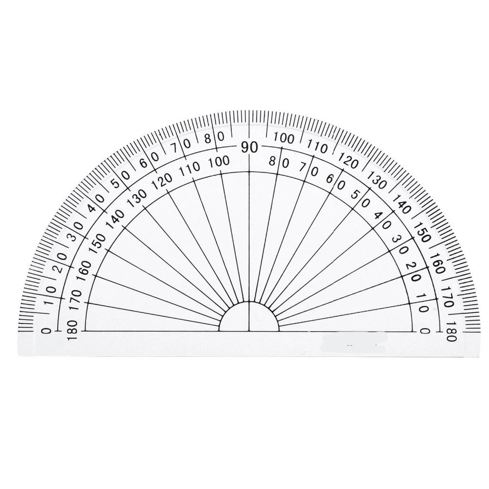 1 Piece Plastic Protractor, 180 Degrees Protractor For Angle